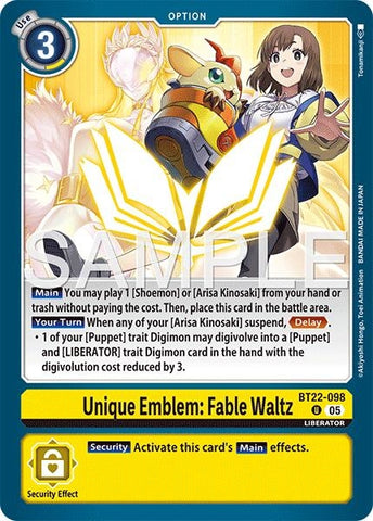 Unique Emblem: Fable Waltz (BT22-098 U) (Cyber Eden)