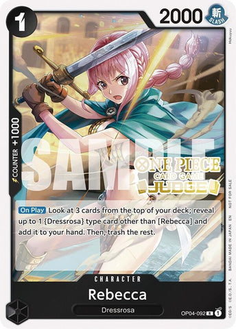 Rebecca (Judge Pack Vol. 6) (OP04-092) (One Piece Promotion Cards)