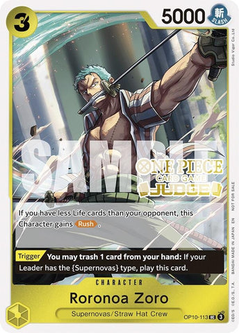 Roronoa Zoro (Judge Pack Vol. 6) (OP10-113) (One Piece Promotion Cards)