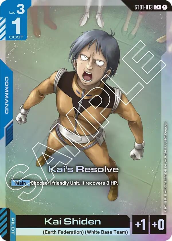 Image for Kai's Resolve (C+) (ST01-013) [Starter Deck 01: Heroic Beginnings] - Gundam Card Game