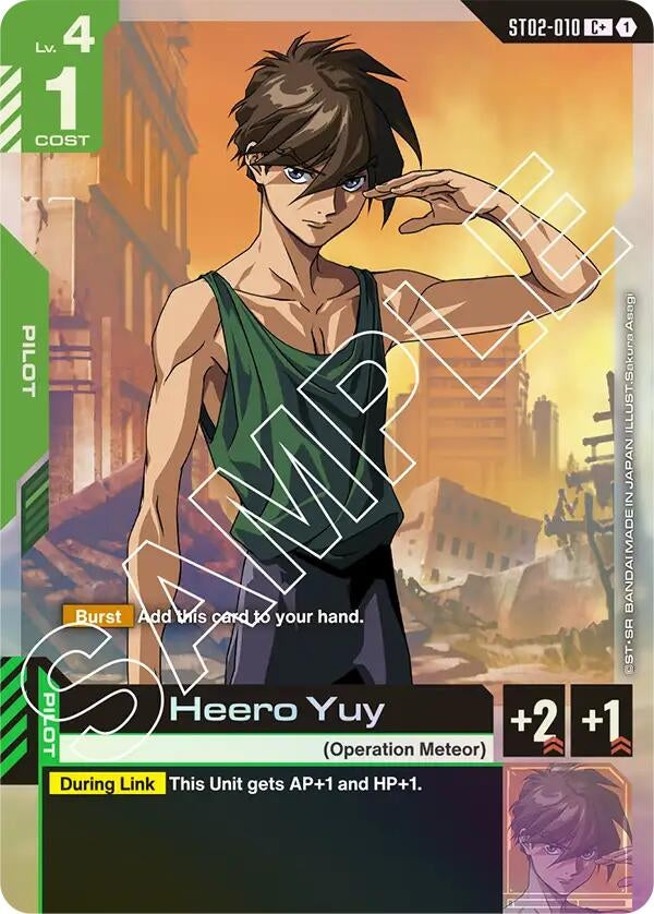 Image for Heero Yuy (C+) (ST02-010) [Starter Deck 02: Wings of Advance] - Gundam Card Game