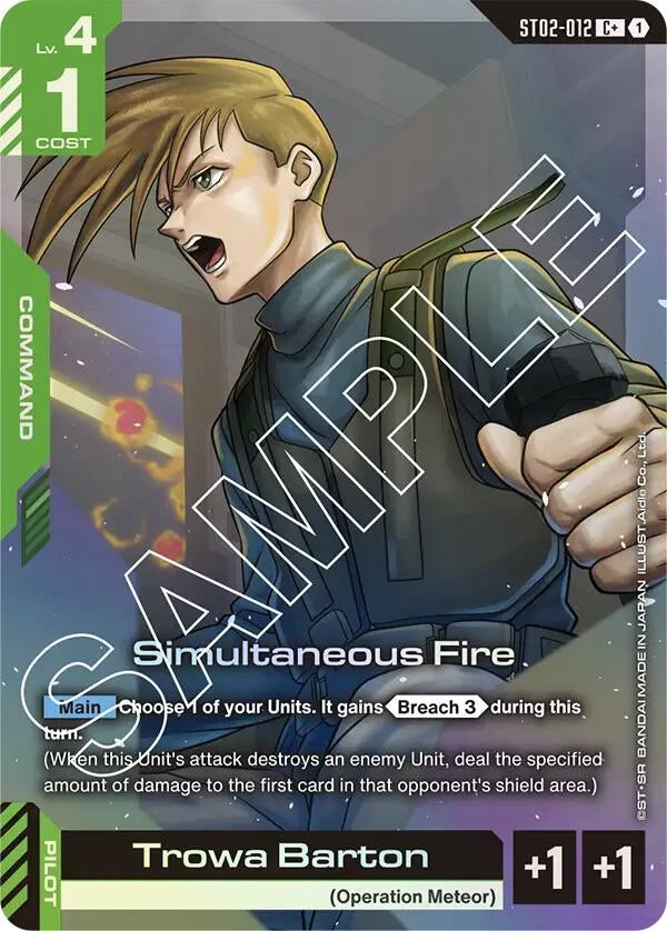 Image for Simultaneous Fire (C+) (ST02-012) [Starter Deck 02: Wings of Advance] - Gundam Card Game