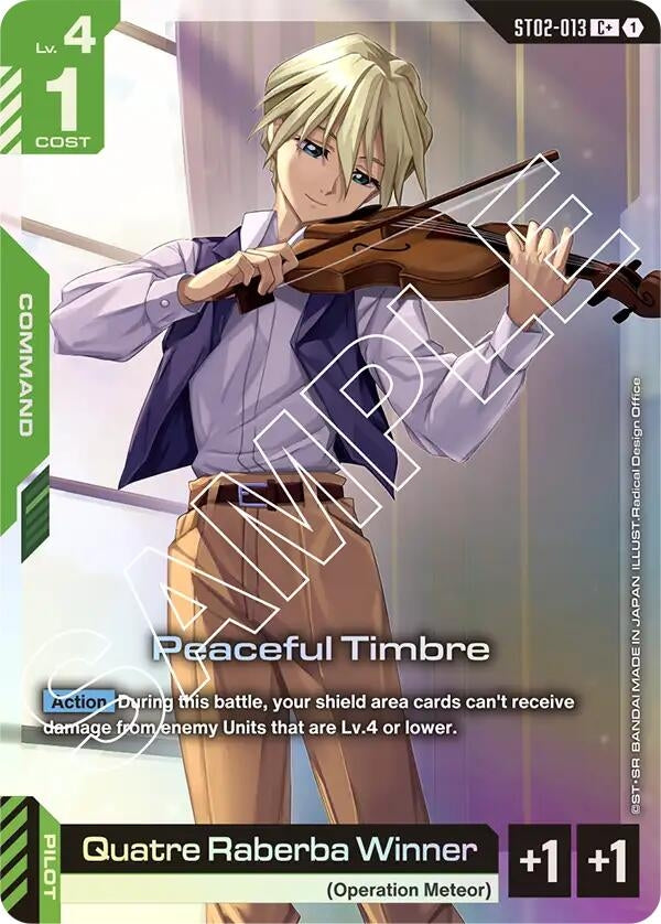 Image for Peaceful Timbre (C+) (ST02-013) [Starter Deck 02: Wings of Advance] - Gundam Card Game