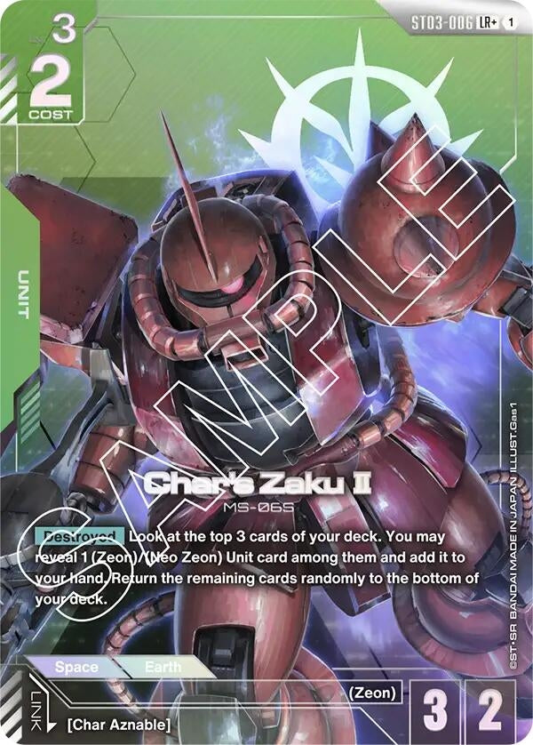 Image for Char's Zaku II (LR+) (ST03-006) [Starter Deck 03: Zeon's Rush] - Gundam Card Game