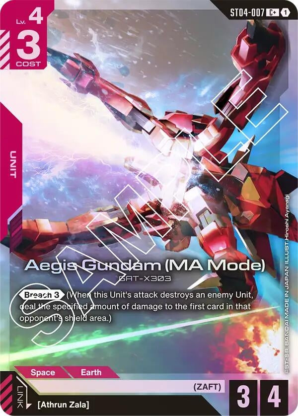 Image for Aegis Gundam (MA Mode) (C+) (ST04-007) [Starter Deck 04: SEED Strike] - Gundam Card Game