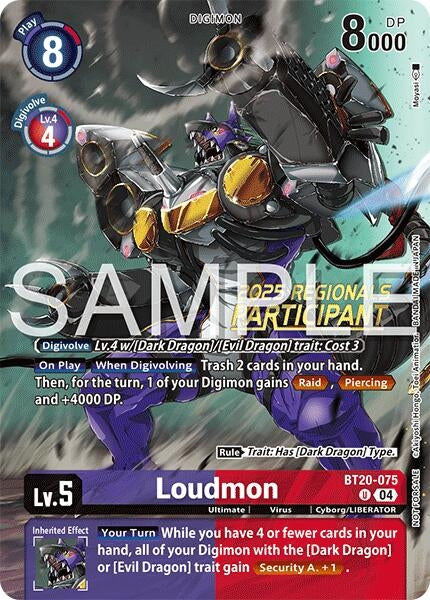 Image for Loudmon (Regionals 25-26 Season 2 Participant) (BT20-075 U) (Release Special Booster 2.0) - Digimon Card Game