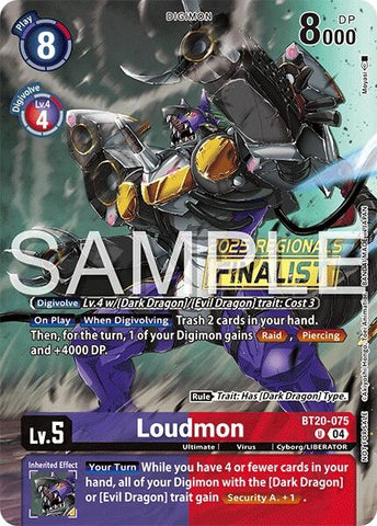 Image for Loudmon (Regionals 25-26 Season 2 Finalist) (BT20-075 U) (Release Special Booster 2.0) - Digimon Card Game
