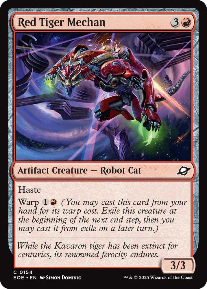 Image for Red Tiger Mechan (154) [Edge of Eternities] (EOE) - Magic: The Gathering