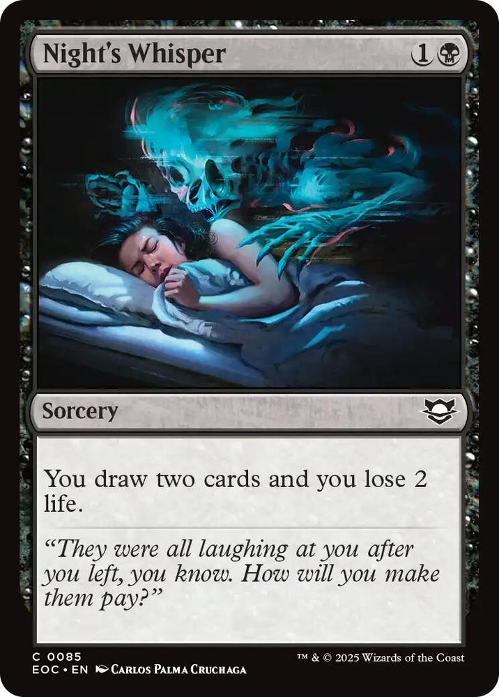 Image for Night's Whisper (85) [Commander: Edge of Eternities] - Magic: The Gathering