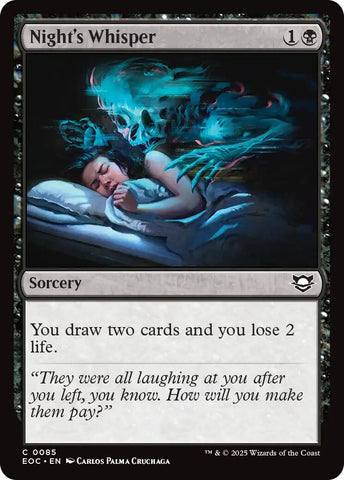 Image for Night's Whisper (85) [Commander: Edge of Eternities] - Magic: The Gathering