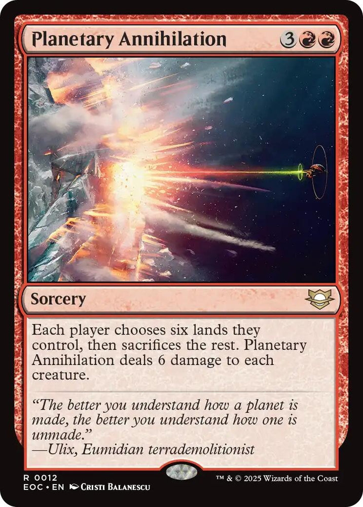 Image for Planetary Annihilation (12) [Commander: Edge of Eternities] - Magic: The Gathering