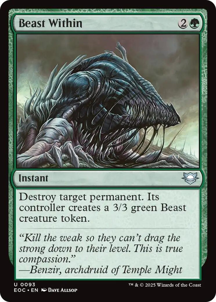 Image for Beast Within (93) [Commander: Edge of Eternities] - Magic: The Gathering
