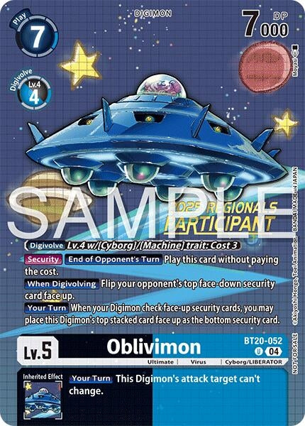 Image for Oblivimon (Regionals 25-26 Season 2 Participant) (BT20-052 U) (Release Special Booster 2.0) - Digimon Card Game