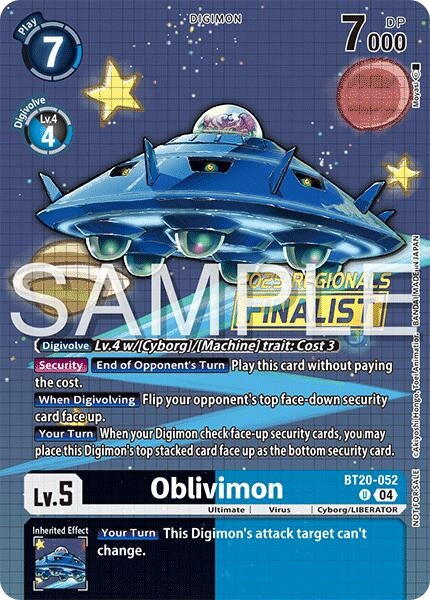 Image for Oblivimon (Regionals 25-26 Season 2 Finalist) (BT20-052 U) (Release Special Booster 2.0) - Digimon Card Game