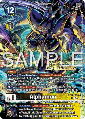 Image for Alphamon (Regionals 25-26 Season 2 Participant) (BT20-056 R) (Release Special Booster 2.0) - Digimon Card Game