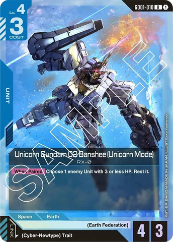 Image for Unicorn Gundam 02 Banshee (Unicorn Mode) (GD01-010) [Newtype Rising] - Gundam Card Game