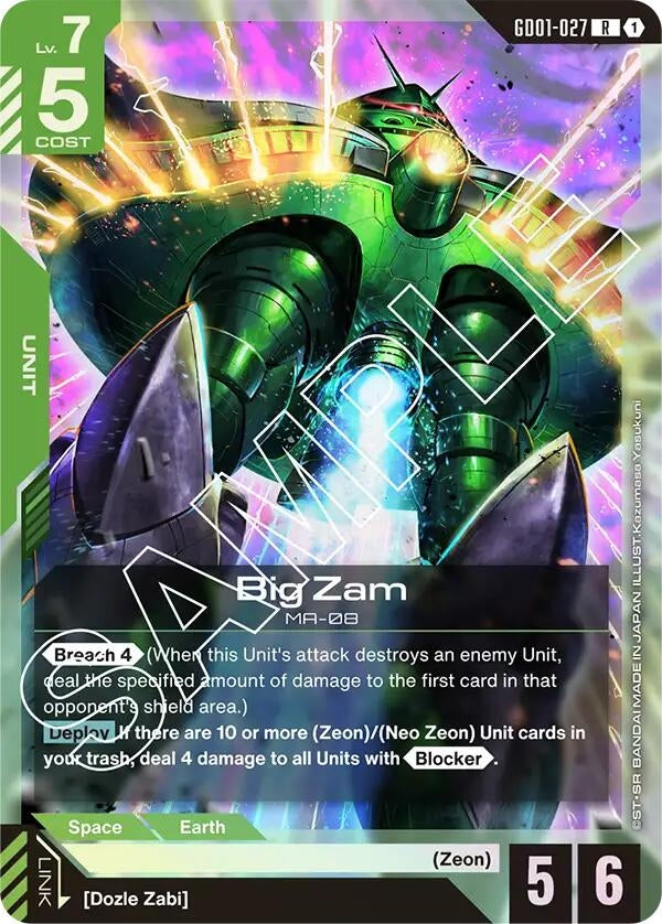 Image for Big Zam (GD01-027) [Newtype Rising] - Gundam Card Game