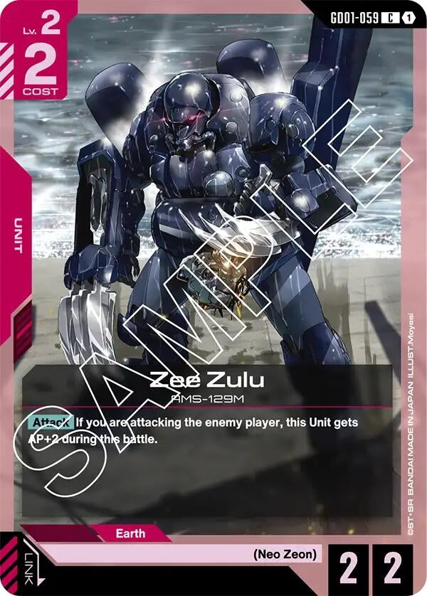 Image for Zee Zulu (GD01-059) [Newtype Rising] - Gundam Card Game