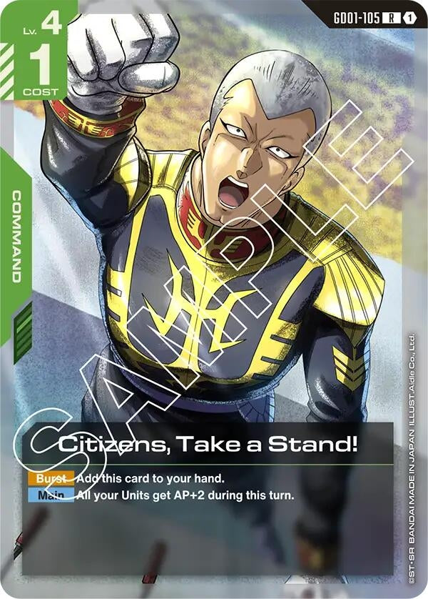 Image for Citizens, Take a Stand! (GD01-105) [Newtype Rising] - Gundam Card Game