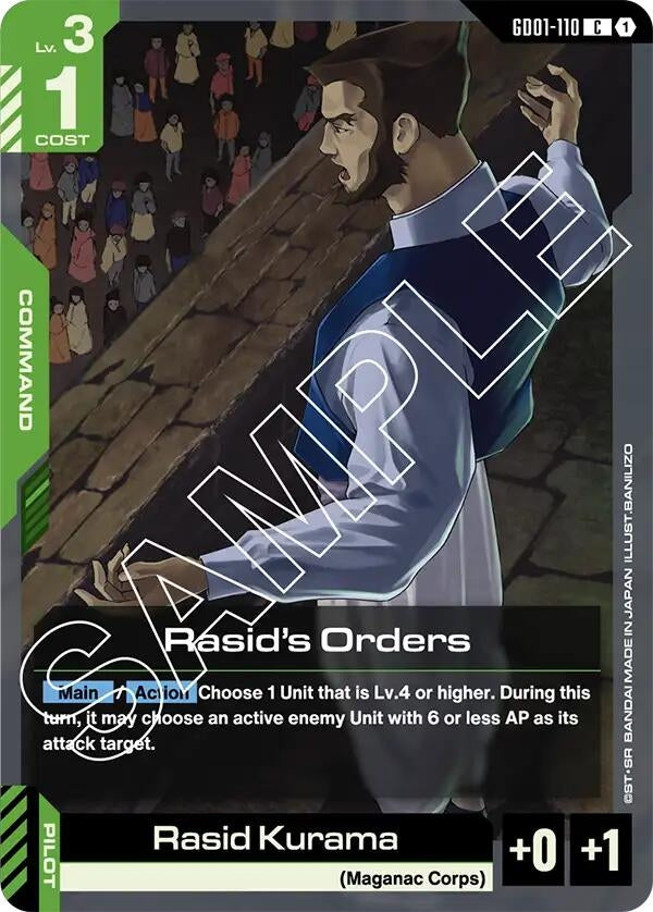 Image for Rasid's Orders (GD01-110) [Newtype Rising] - Gundam Card Game