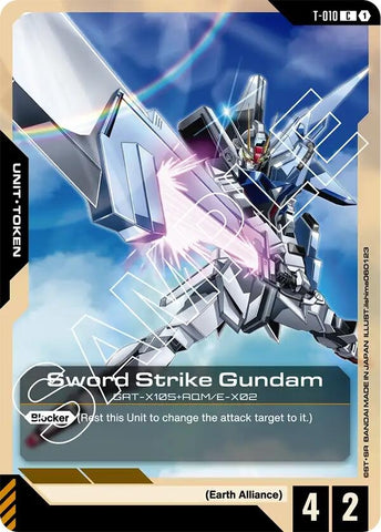 Image for Sword Strike Gundam (T-010) Token (T-010) [Newtype Rising] - Gundam Card Game