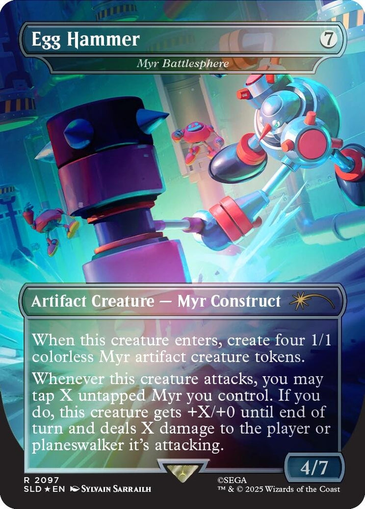 Image for Egg Hammer - Myr Battlesphere (Rainbow Foil) (2097) [Secret Lair Drop Series] - Magic: The Gathering