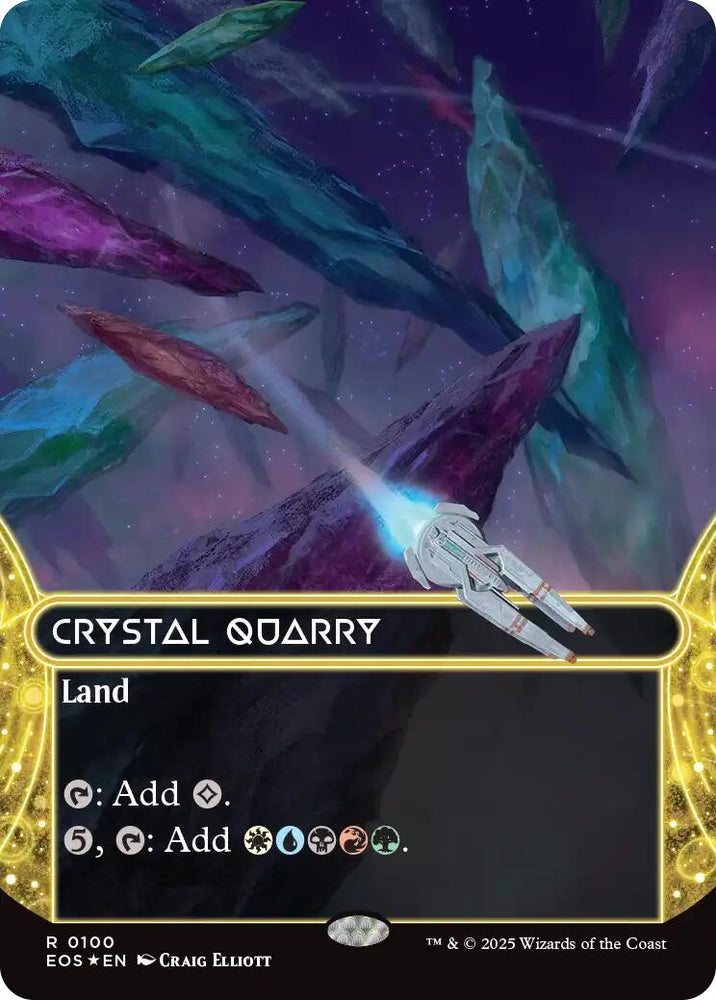 Image for Crystal Quarry (0100) (Borderless) (Galaxy Foil) (100) [Edge of Eternities: Stellar Sights] - Magic: The Gathering