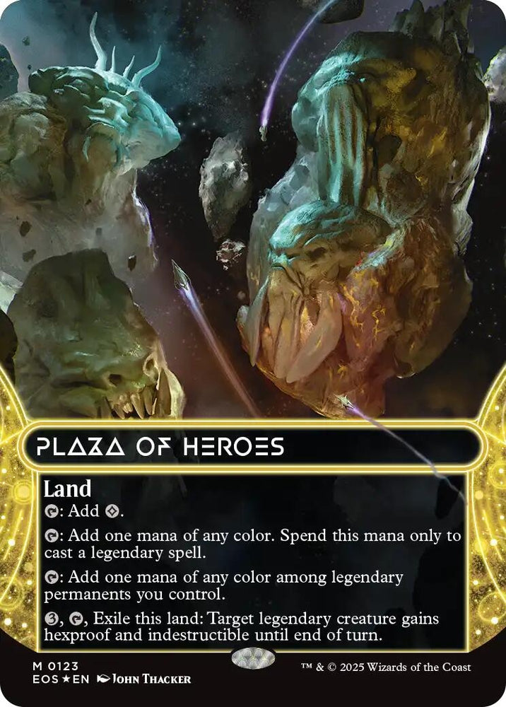 Image for Plaza of Heroes (0123) (Borderless) (Galaxy Foil) (123) [Edge of Eternities: Stellar Sights] - Magic: The Gathering