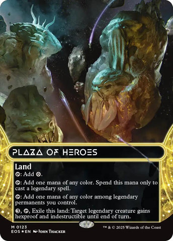 Image for Plaza of Heroes (0123) (Borderless) (Galaxy Foil) (123) [Edge of Eternities: Stellar Sights] - Magic: The Gathering