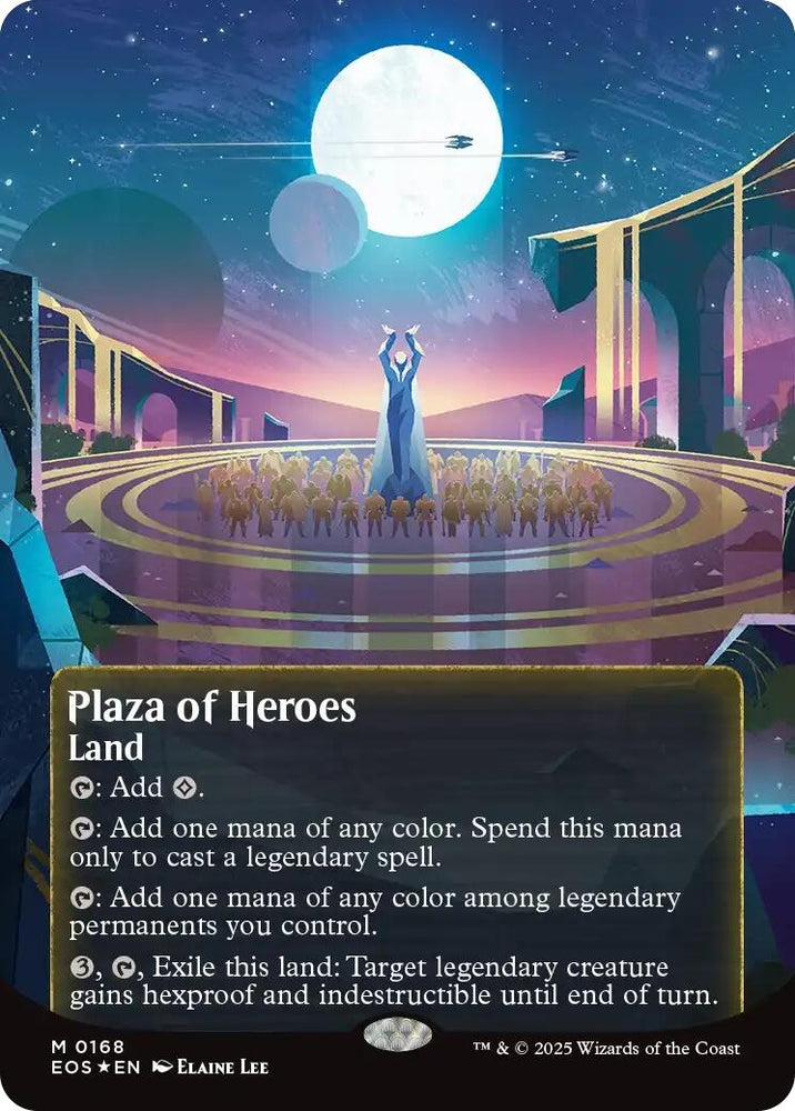 Image for Plaza of Heroes (0168) (Borderless) (Galaxy Foil) (168) [Edge of Eternities: Stellar Sights] - Magic: The Gathering
