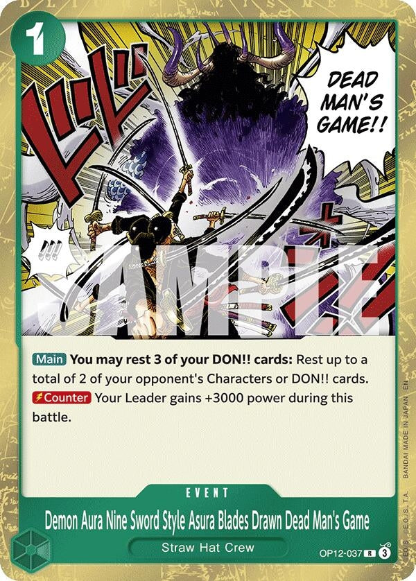 Demon Aura Nine Sword Style Asura Blades Drawn Dead Man's Game (OP12-037) (Legacy of the Master)