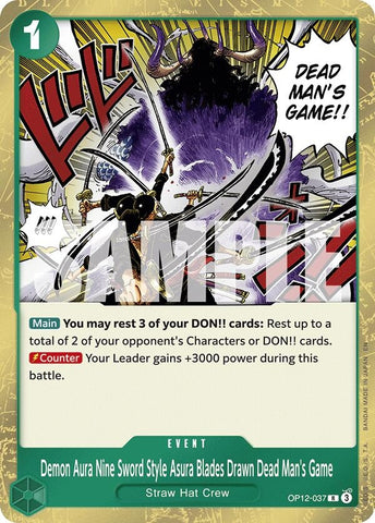 Demon Aura Nine Sword Style Asura Blades Drawn Dead Man's Game (OP12-037) (Legacy of the Master)