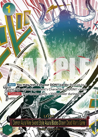 Demon Aura Nine Sword Style Asura Blades Drawn Dead Man's Game (Alternate Art) (OP12-037) (Legacy of the Master)