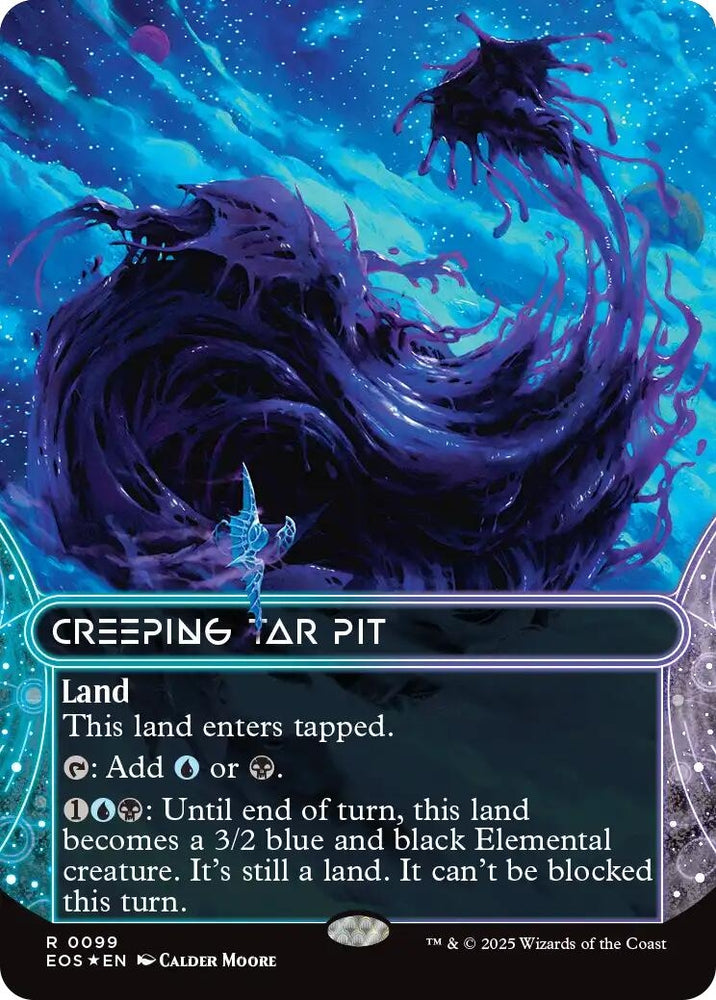 Image for Creeping Tar Pit (0099) (Borderless) (Galaxy Foil) (99) [Edge of Eternities: Stellar Sights] - Magic: The Gathering