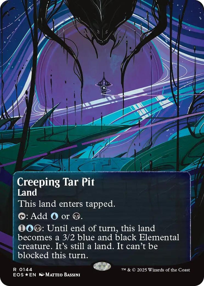 Image for Creeping Tar Pit (0144) (Borderless) (Galaxy Foil) (144) [Edge of Eternities: Stellar Sights] - Magic: The Gathering