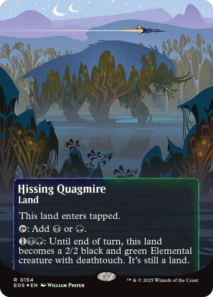Image for Hissing Quagmire (0154) (Borderless) (Galaxy Foil) (154) [Edge of Eternities: Stellar Sights] - Magic: The Gathering