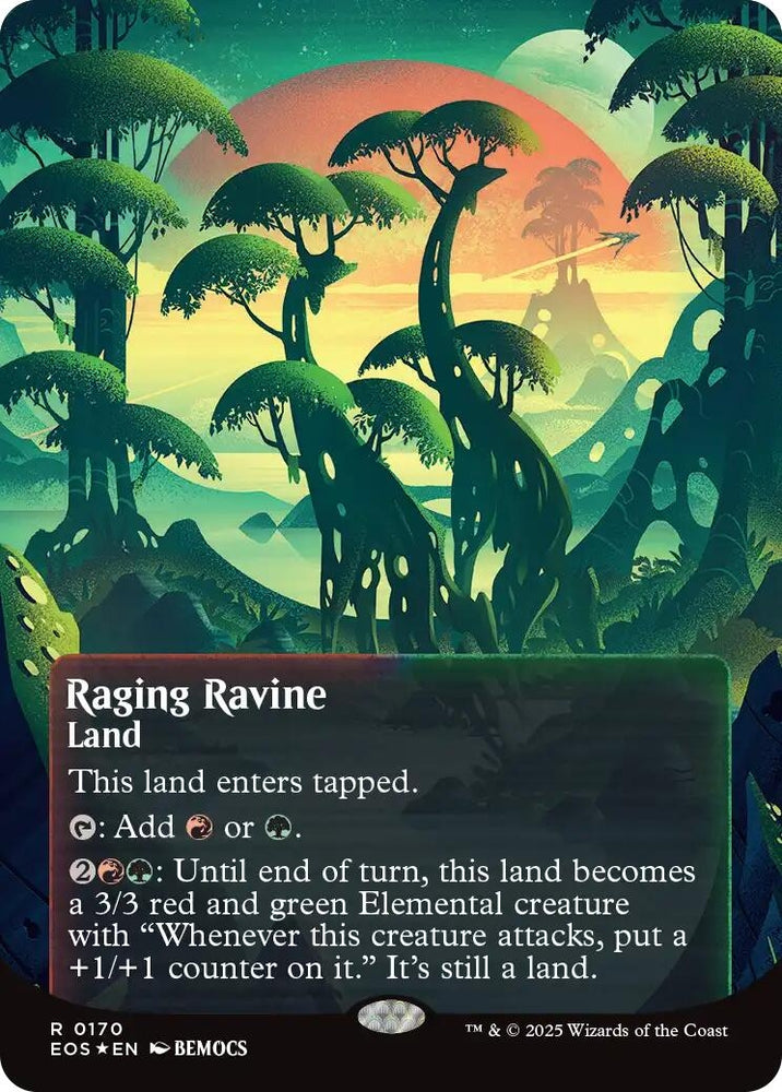 Image for Raging Ravine (0170) (Borderless) (Galaxy Foil) (170) [Edge of Eternities: Stellar Sights] - Magic: The Gathering