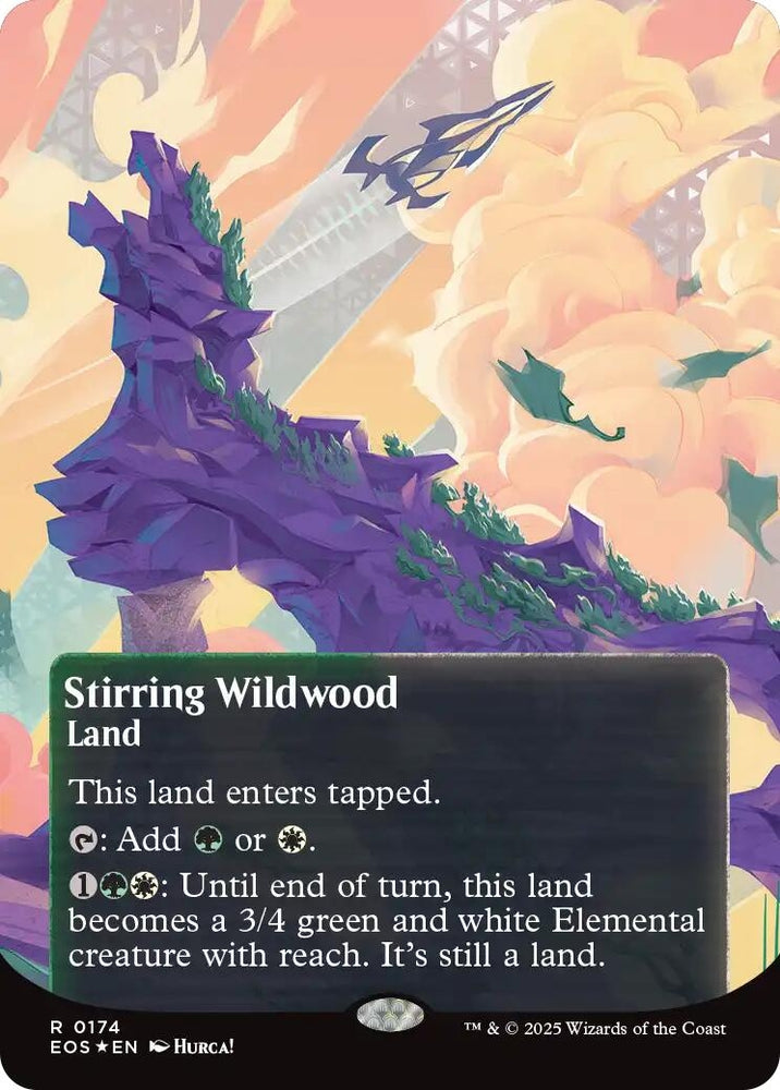 Image for Stirring Wildwood (0174) (Borderless) (Galaxy Foil) (174) [Edge of Eternities: Stellar Sights] - Magic: The Gathering