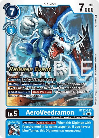 Image for AeroVeedramon (BT22-023 U) (Cyber Eden Release Event Cards) - Digimon Card Game