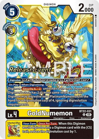 Image for GoldNumemon (BT22-031 U) (Cyber Eden Release Event Cards) - Digimon Card Game