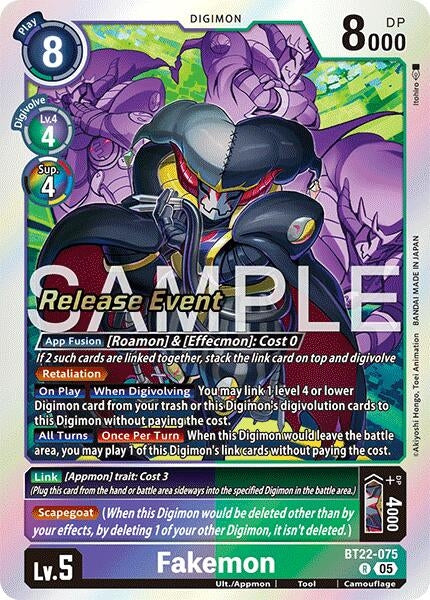 Image for Fakemon (BT22-075 R) (Cyber Eden Release Event Cards) - Digimon Card Game
