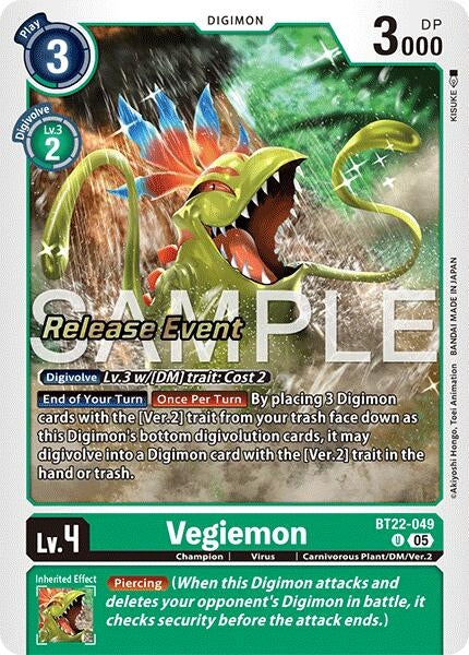 Image for Vegiemon (BT22-049 U) (Cyber Eden Release Event Cards) - Digimon Card Game