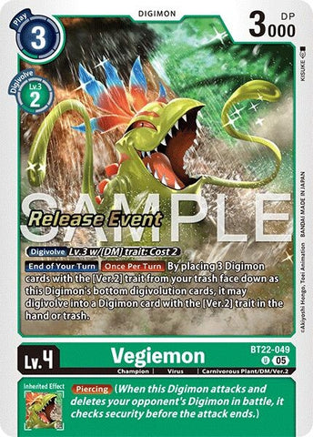 Image for Vegiemon (BT22-049 U) (Cyber Eden Release Event Cards) - Digimon Card Game
