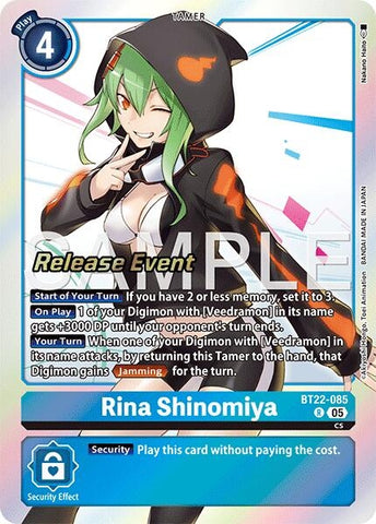 Image for Rina Shinomiya (BT22-085 R) (Cyber Eden Release Event Cards) - Digimon Card Game