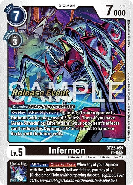 Image for Infermon (BT22-059 U) (Cyber Eden Release Event Cards) - Digimon Card Game