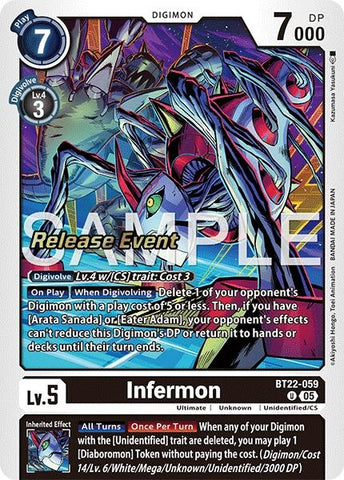 Image for Infermon (BT22-059 U) (Cyber Eden Release Event Cards) - Digimon Card Game