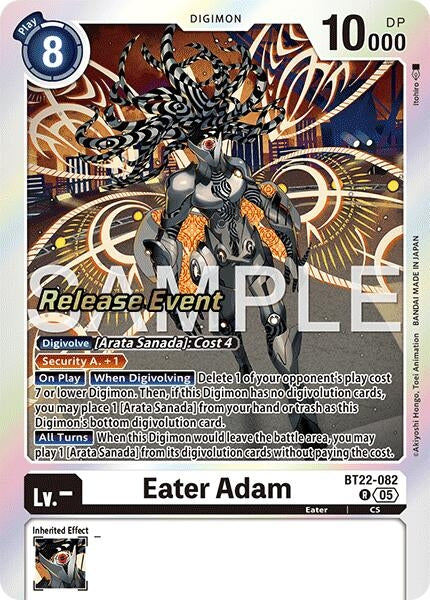 Image for Eater Adam (BT22-082 R) (Cyber Eden Release Event Cards) - Digimon Card Game