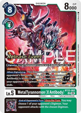Image for MetalTyrannomon (X Antibody) (BT22-062 U) (Cyber Eden Release Event Cards) - Digimon Card Game