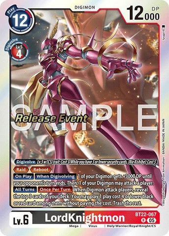 Image for LordKnightmon (BT22-067 R) (Cyber Eden Release Event Cards) - Digimon Card Game