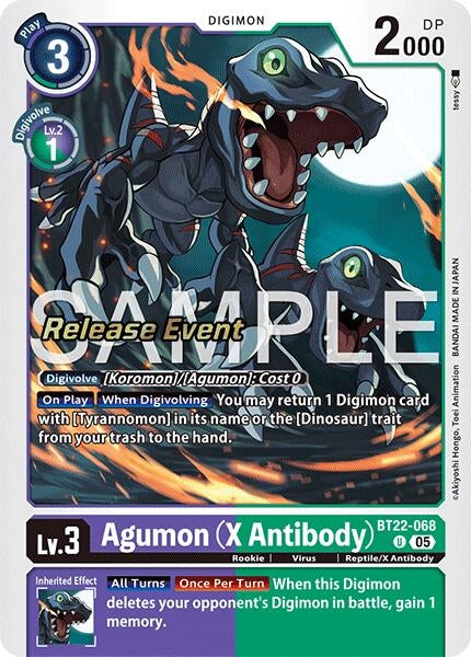 Image for Agumon (X Antibody) (BT22-068 U) (Cyber Eden Release Event Cards) - Digimon Card Game